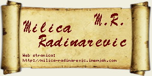 Milica Radinarević vizit kartica